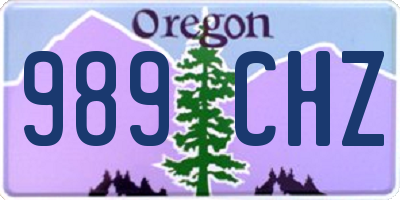 OR license plate 989CHZ