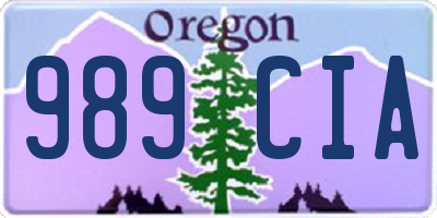 OR license plate 989CIA
