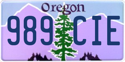 OR license plate 989CIE