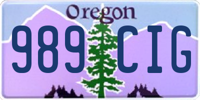 OR license plate 989CIG