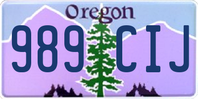 OR license plate 989CIJ