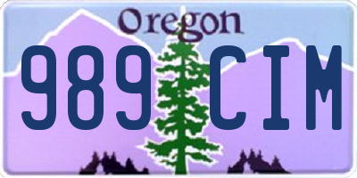 OR license plate 989CIM
