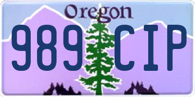 OR license plate 989CIP