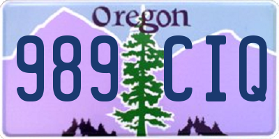 OR license plate 989CIQ