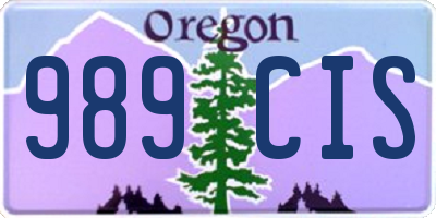 OR license plate 989CIS