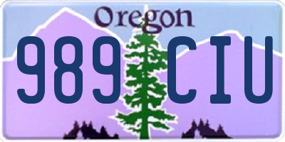 OR license plate 989CIU