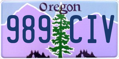 OR license plate 989CIV