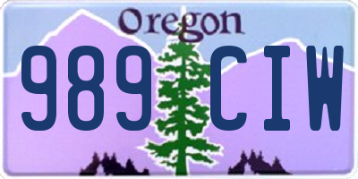 OR license plate 989CIW