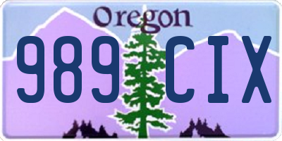 OR license plate 989CIX