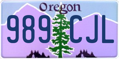 OR license plate 989CJL