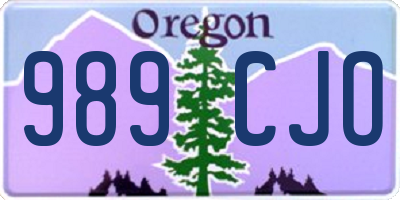 OR license plate 989CJO