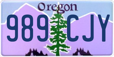 OR license plate 989CJY