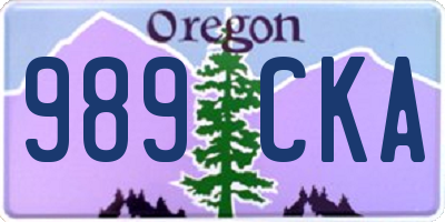 OR license plate 989CKA