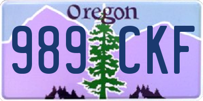 OR license plate 989CKF