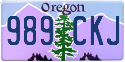 OR license plate 989CKJ