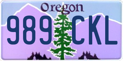 OR license plate 989CKL