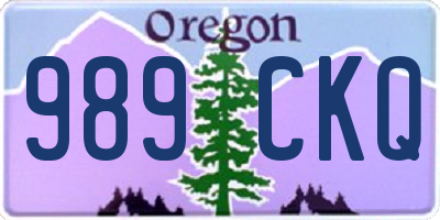 OR license plate 989CKQ