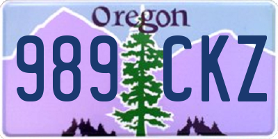 OR license plate 989CKZ