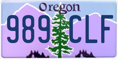 OR license plate 989CLF