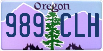 OR license plate 989CLH