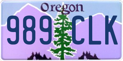 OR license plate 989CLK