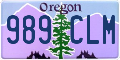 OR license plate 989CLM