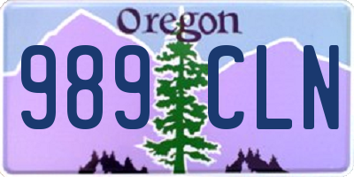 OR license plate 989CLN
