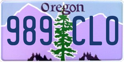 OR license plate 989CLO