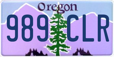 OR license plate 989CLR