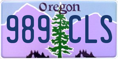OR license plate 989CLS