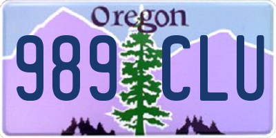 OR license plate 989CLU
