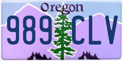 OR license plate 989CLV