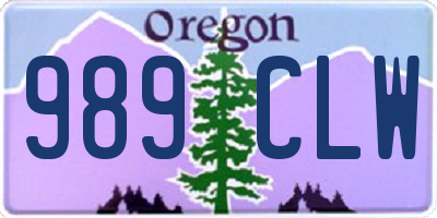 OR license plate 989CLW