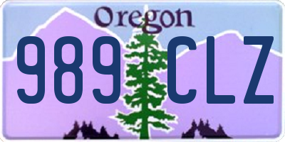 OR license plate 989CLZ