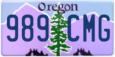 OR license plate 989CMG