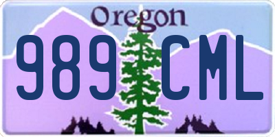 OR license plate 989CML