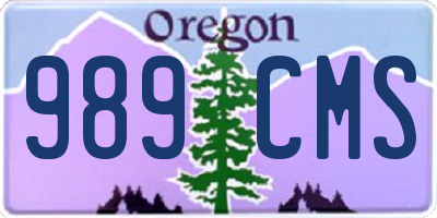 OR license plate 989CMS