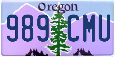OR license plate 989CMU