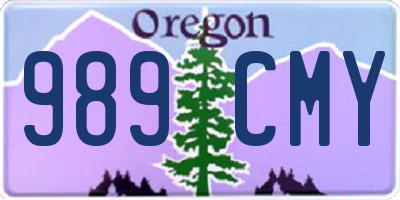 OR license plate 989CMY