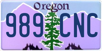 OR license plate 989CNC