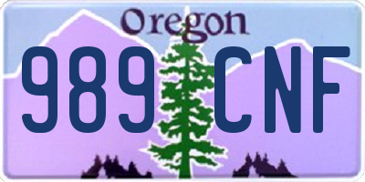 OR license plate 989CNF