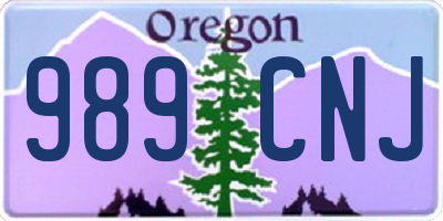 OR license plate 989CNJ