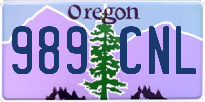 OR license plate 989CNL