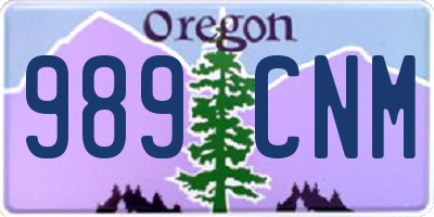 OR license plate 989CNM