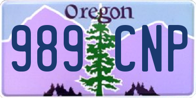 OR license plate 989CNP
