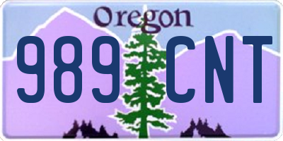 OR license plate 989CNT