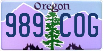OR license plate 989COG