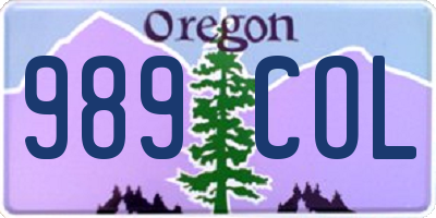 OR license plate 989COL