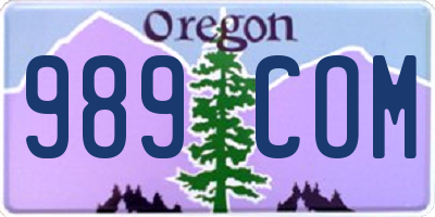 OR license plate 989COM