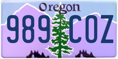 OR license plate 989COZ